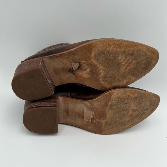 Madewell The Bonham Boot Women's 7.5 Cognac Brown Leather Pointed Toe Ankle - Picture 7 of 11